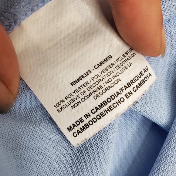 Nike Golf Tour Performance Mens L Large Dri-Fit Shirt Polo Blue White Geometric - Picture 10 of 11